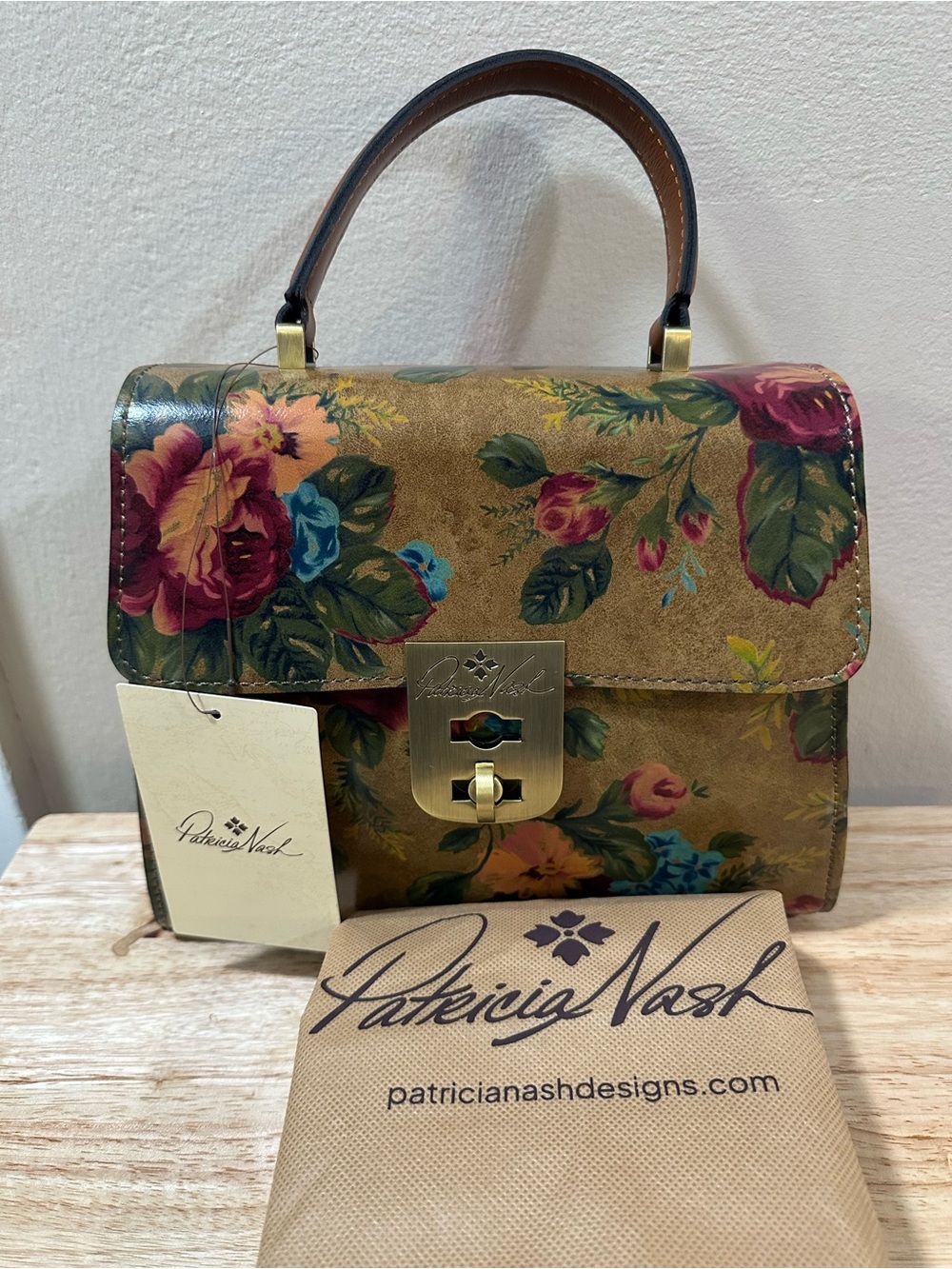 Patricia Nash Vintage Victorian Garden Collection Chauny Floral Satchel - Picture 11 of 15